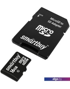 Карта памяти Smart Buy microSDHC SB16GBSDCL10-01LE 16GB (с адаптером) Smartbuy