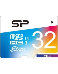 Карта памяти Elite microSDHC SP032GBSTHBU1V21SP 32GB (с адаптером) Silicon power