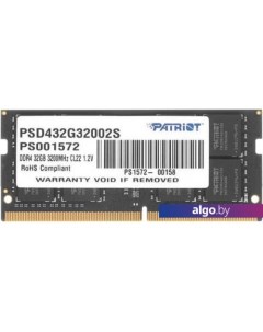 Оперативная память Signature Line 32GB DDR4 SODIMM PSD432G32002S Patriot