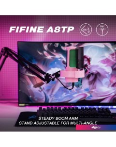 Проводной микрофон A8T (розовый) Fifine