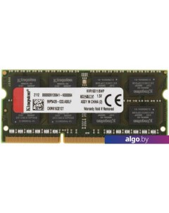 Оперативная память ValueRAM 8GB DDR3 SODIMM PC3-12800 KVR16S11/8WP Kingston