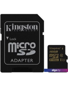 Карта памяти microSDHC UHS-I (Class 10) 16GB + SD адаптер (SDCA10/16GB) Kingston