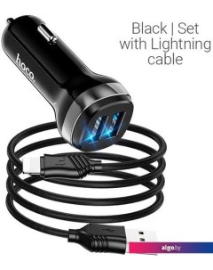 Автомобильное зарядное Z40 Superior Lightning (черный) Hoco