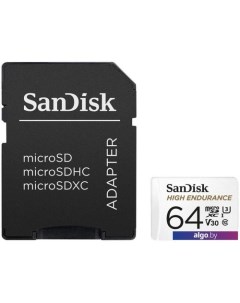 Карта памяти High Endurance microSDXC SDSQQNR-064G-GN6IA 64GB (с адаптером) Sandisk