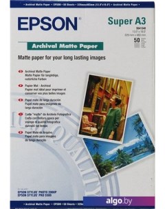 Фотобумага Archival Matte Paper A3+ 50 листов (C13S041340) Epson