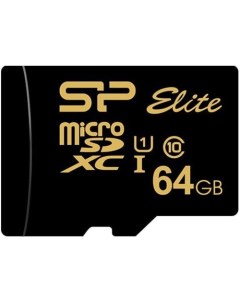 Карта памяти Elite Gold microSDXC SP064GBSTXBU1V1GSP 64GB (с адаптером) Silicon power