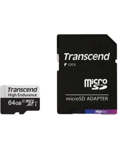 Карта памяти microSDXC TS64GUSD350V 64GB (с адаптером) Transcend