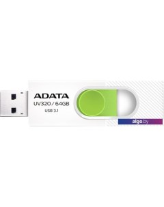 USB Flash A-Data UV320 64GB (белый/зеленый) Adata