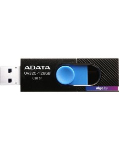 USB Flash UV320 128GB (черный/голубой) A-data