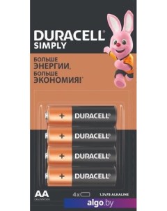 Батарейки Simply AA LR6 4 шт. Duracell