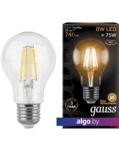 Светодиодная лампа Filament A60 E27 8 Вт 2700 К 102802108 Gauss