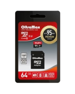 Карта памяти Premium OM064GCSDXC10UHS-1-PrU3 microSDXC 64GB (с адаптером) Oltramax