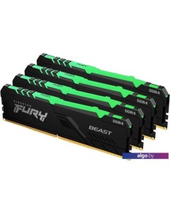 Оперативная память FURY Beast RGB 4x16GB DDR4 PC4-25600 KF432C16BB1AK4/64 Kingston