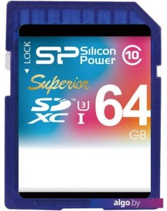 Карта памяти SDXC UHS-I U3 (Class 10) 64GB (SP064GBSDXCU3V10) Silicon power