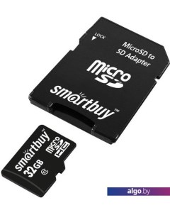 Карта памяти Smart Buy microSDHC SB32GBSDCL10-01LE 32GB (с адаптером) Smartbuy