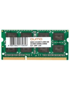 Оперативная память 4GB DDR3 SODIMM PC3-12800 QUM3S-4G1600K11L Qumo