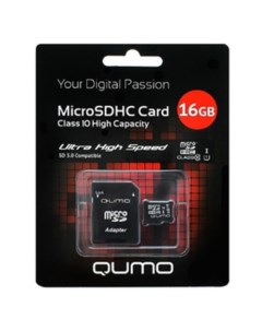 Карта памяти microSDHC (UHS-1) 16GB (QM16GMICSDHC10U1) Qumo