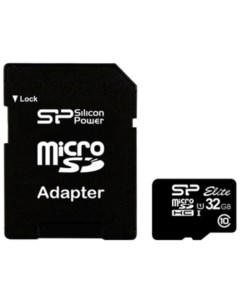 Карта памяти microSDHC Elite UHS-1 (Class 10) 32 GB (SP032GBSTHBU1V10-SP) Silicon power