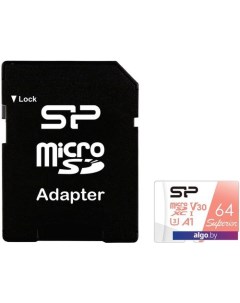 Карта памяти Superior A1 microSDXC SP064GBSTXDV3V20SP 64GB (с адаптером) Silicon power