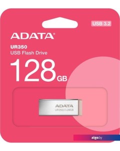 USB Flash UR350 128GB UR350-128G-RSR/BG (серебристый/коричневый) Adata