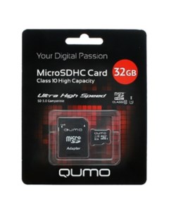 Карта памяти microSDHC (UHS-1) 32GB (QM32GMICSDHC10U1) Qumo