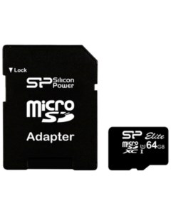 Карта памяти microSDXC Elite UHS-1 (Class 10) 64 GB (SP064GBSTXBU1V10-SP) Silicon power