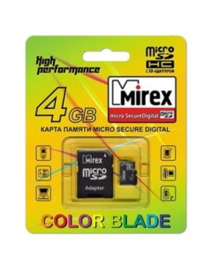 Карта памяти microSDHC (Class 4) 4GB (13613-ADTMSD04) Mirex