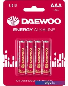 Батарейка Energy Alkaline AAA 4 шт. 5029903 Daewoo