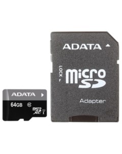 Карта памяти A-Data Premier microSDXC UHS-I U1 Class 10 64GB (AUSDX64GUICL10-RA1) Adata