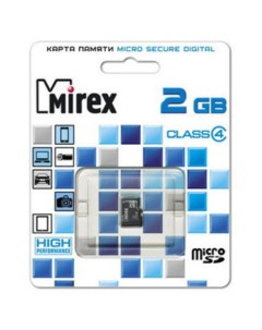 Карта памяти microSD (Class 4) 2GB (13612-MCROSD02) Mirex