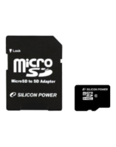 Карта памяти microSDHC (Class 10) 32GB + адаптер (SP032GBSTH010V10-SP) Silicon power