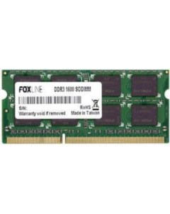 Оперативная память 8GB DDR3 SO-DIMM PC3-12800 [FL1600D3S11-8G] Foxline