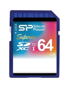 Карта памяти SDXC Superior UHS-1 (Class 10) 64 GB (SP064GBSDXCU1V10) Silicon power