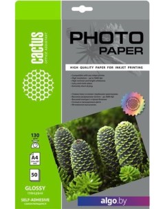 Фотобумага Глянцевая A4 130 г/м2 50 л Cactus