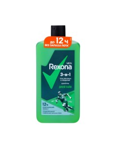 Гель для душа и шампунь MEN 3 в1 "Дикий лайм", 750 мл Rexona