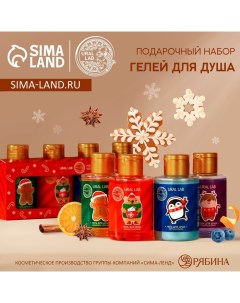 Подарочный набор косметики Happy New Year, гель для душа 4 х 100 мл, Новый Год Ural lab