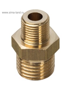 Ниппель переходной SFT-0003-001418, 1/4" x 1/8", наружная/наружная резьба Stout