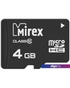 Карта памяти microSDHC 13612-MC10SD04 4GB Mirex