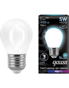 Светодиодная лампа Filament Globe G45 E27 5 Вт 4100 К 105202205 Gauss