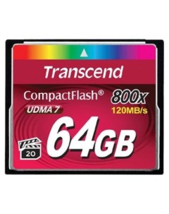 Карта памяти 800x CompactFlash Premium 64GB (TS64GCF800) Transcend