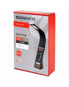 SONNEN Настольная лампа-светильник на подставке, LCD экран, СВЕТОДИОДНАЯ, 5Вт Sonnen