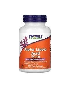 Жирные кислоты Foods Alpha Lipoic Acid 100mg Now