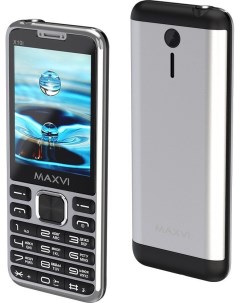 Кнопочный телефон Maxvi X10i (серебристый металлик)