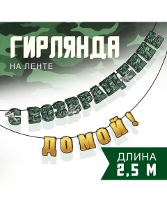 Гирлянда на ленте "С возвращением домой", 250 см Страна карнавалия