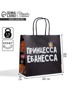 Пакет подарочный, упаковка, «Принцесса», 22 х 22 х 11 см Дарите счастье