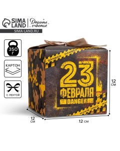 Коробка подарочная складная, упаковка, «С 23 февраля!», 12 х 12 х 12 см Дарите счастье