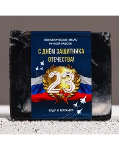 Мыло для рук «С 23 Февраля!», 90 гр, аромат кедра и бергамота Чистое счастье