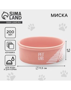 Керамическая миска 200 мл, розовая Pet lab