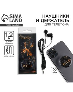 Подарочный набор: наушники вакуумные и попсокет «Stay wild», модель VBT 1.28, 13,5 х 6 см Сима-ленд