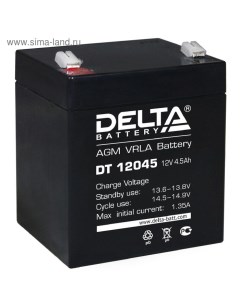 Аккумуляторная батарея 4,5 Ач 12 Вольт DT 12045 Delta